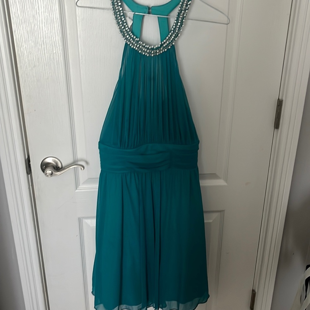 teal prom dress